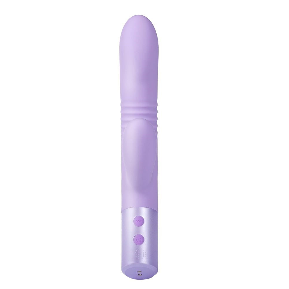 Maia AYLA USB Rechargeable Thrusting Rabbit Vibrator Lavender - - Rabbit Vibrators