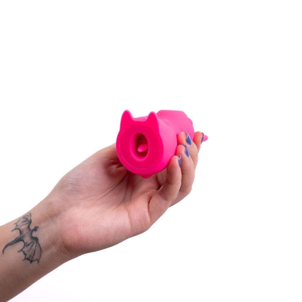 Maia HUNNI USB Rechargeable Sucking Licking & Vibrating Stimulator Pink - - Clit Ticklers and Pulsators