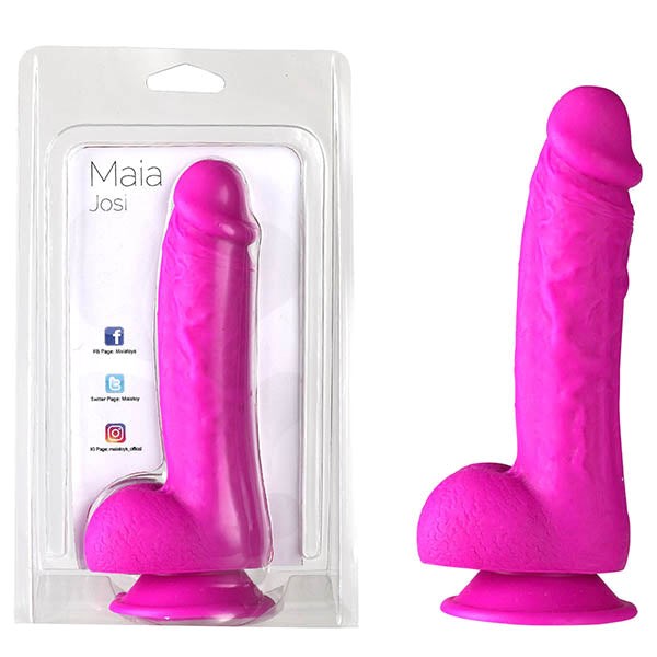 Maia Josi Super Strong Suction Base Realistic Dong Purple 20.3cm - - Realistic Dildos