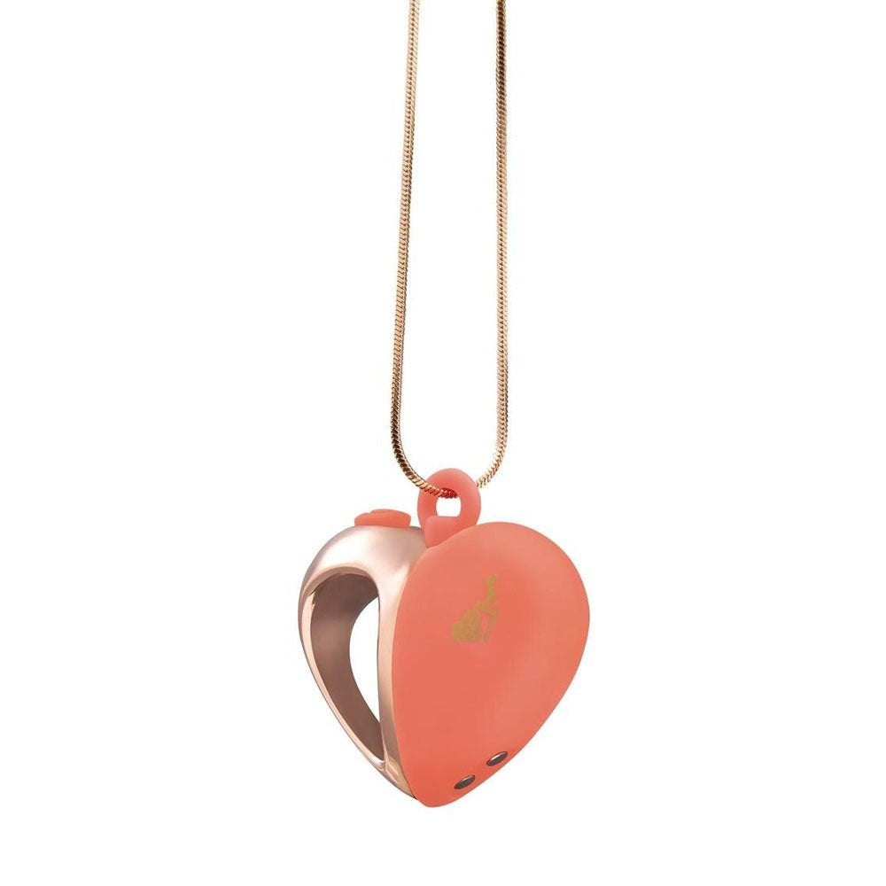 Secret Kisses LAPDANCE Heart Pendant Wearable Necklace Vibrator Pink/Rose Gold - - Personal Massagers