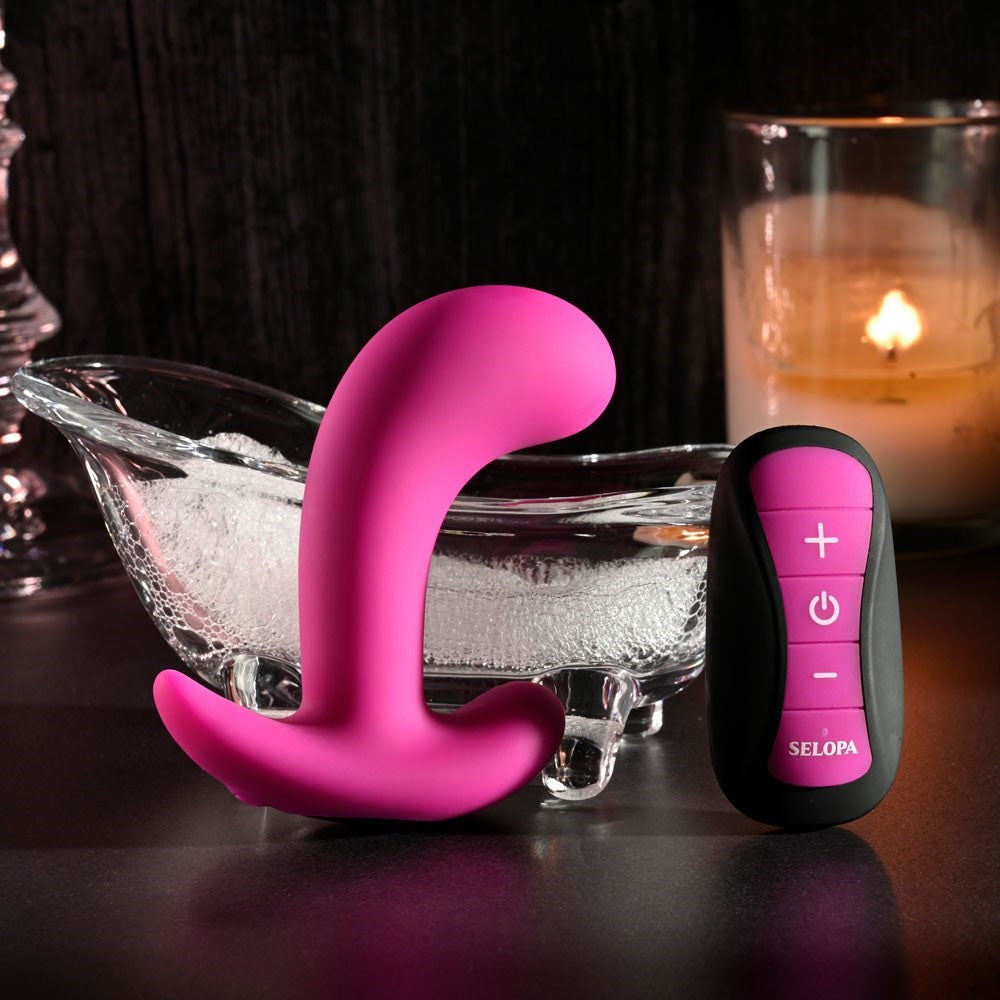 Selopa HOOKING UP USB Rechargeable Vibrator with Wireless Remote Pink - - Butt Plugs