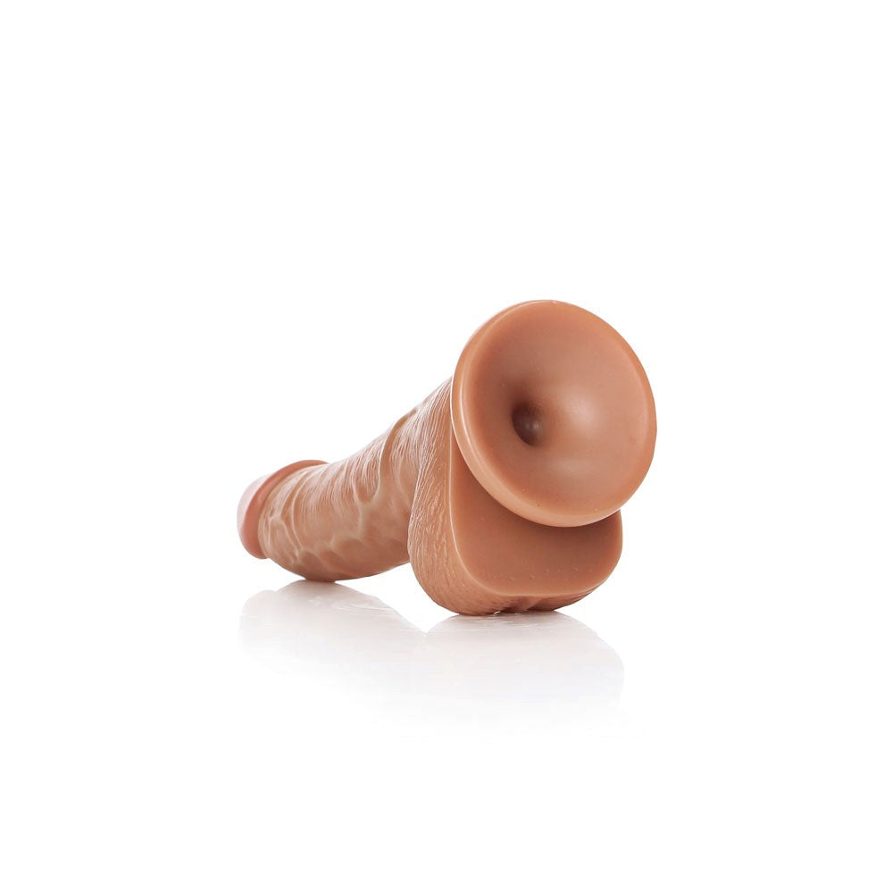Shots Toys REALROCK Realistic Regular Curved Dong with Balls Tan - - Realistic Dildos