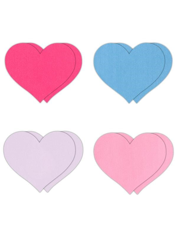 NS Novelties Pretty Pasties Heart II Assorted Nipple Cover 4 Pairs - - Breast and Nipple Toys