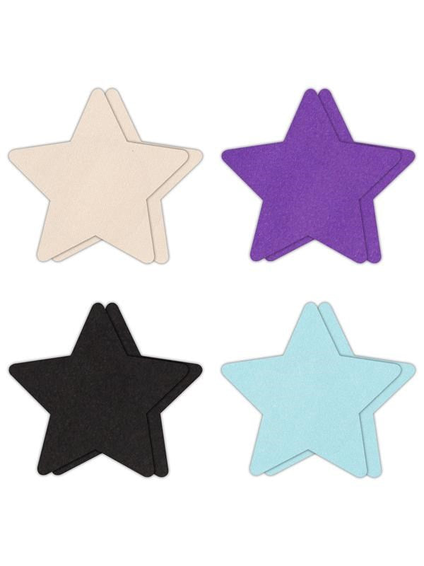 NS Novelties Pretty Pasties Star I Assorted Nipple Cover 4 Pairs - - Breast and Nipple Toys
