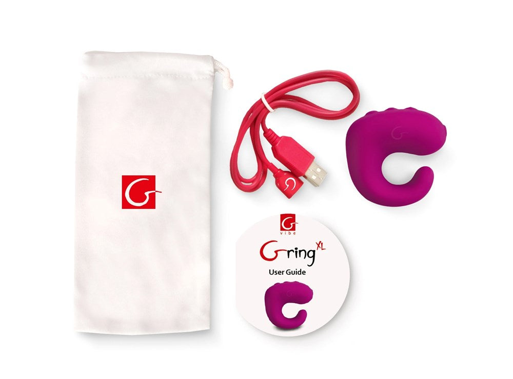 Gvibe Gring Remote Control Finger Vibrator XL Sweet Raspberry - - Finger and Tongue Vibrators
