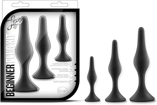 Luxe Beginner Butt Plug Kit Black - - Butt Plugs