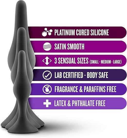 Luxe Beginner Butt Plug Kit Black - - Butt Plugs