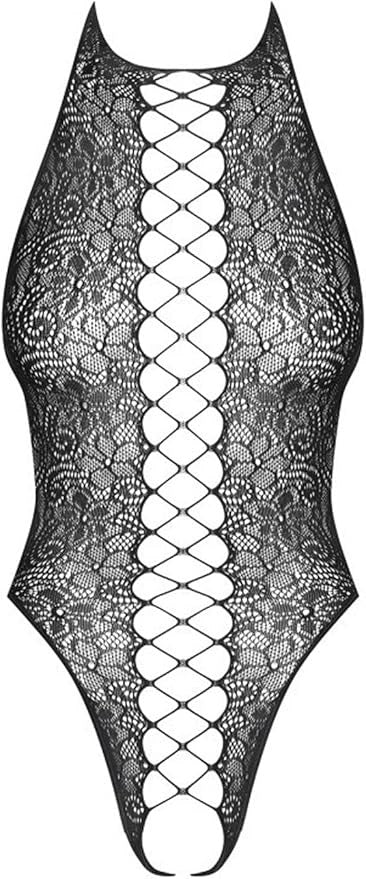 Obsessive Open Crotch Center Stitch Halter Womens Teddy - - Teddies and Bodysuits