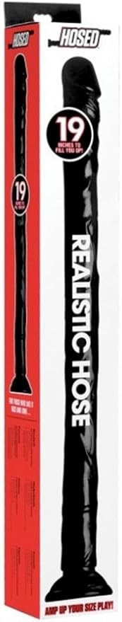 Hosed Realistic Hose Big Black Anal Dildo 19 Inch - - Anal Dildos