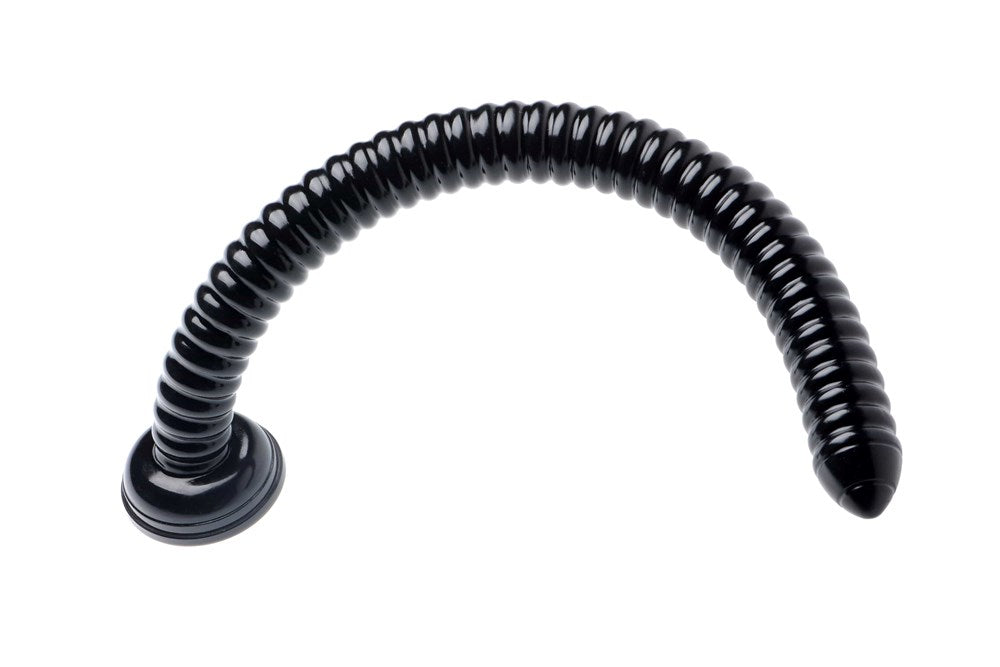 Hosed Ribbed Hose Suction Cup Anal Dildo 19 Inch - - Anal Dildos