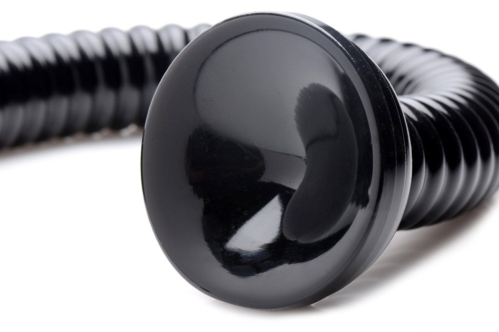 Hosed Ribbed Hose Suction Cup Anal Dildo 19 Inch - - Anal Dildos