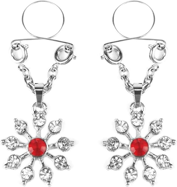 Peekaboo Pasties Ruby and Diamond Star Nipple Jewellery - - Breast and Nipple Toys