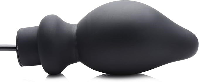 Master Series Ass Pand Large Inflatable Silicone Butt Plug Black - - Butt Plugs
