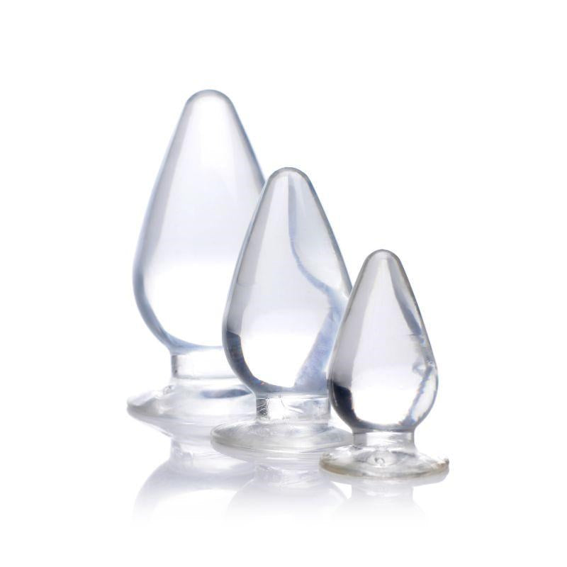 Master Series Triple Cones Anal Plug Set 3 Piece Clear - - Butt Plugs