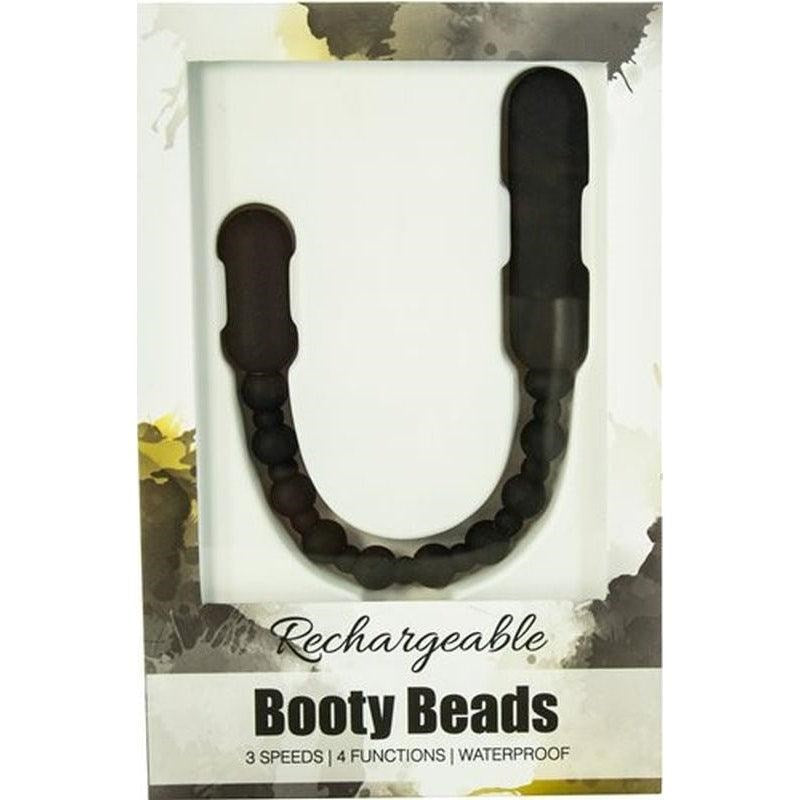PowerBullet Rechargeable Booty Beads Black - - Anal Beads and Balls