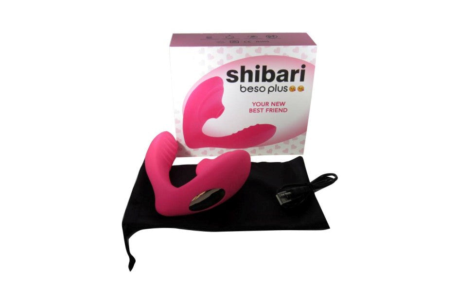 Shibari Beso Plus Air Pulse G Spot & Clitoral Vibrator Pink - - Clit Ticklers and Pulsators