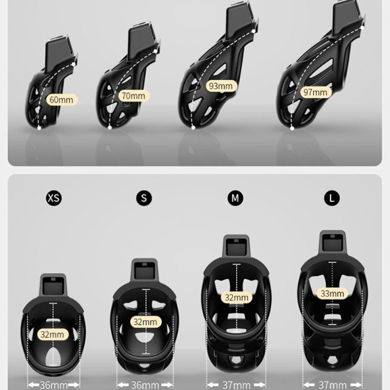 BDStyle 3D Ventilation Male Chastity Cock Cage Lock Set - - Male Chastity