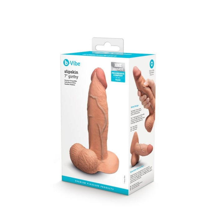 B-Vibe Slipskin 7 Inch Realistic Silicone Dildo Girthy - - Realistic Dildos