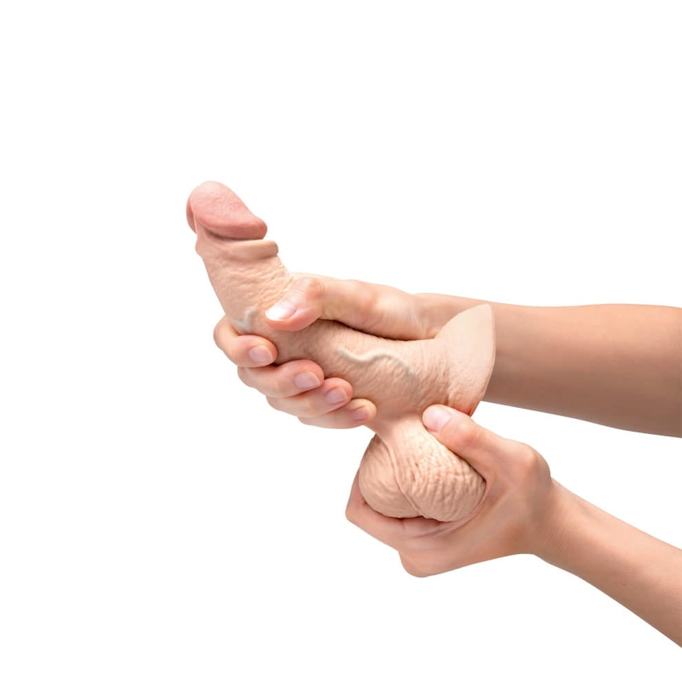 B-Vibe Slipskin Curved Realistic Silicone Dildo 6.5 Inch - - Realistic Dildos