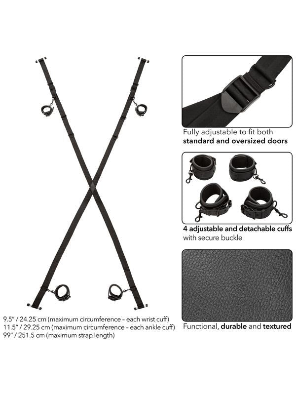 California Exotics Nocturnal Collection Over The Door Cross BDSM Restraints - - Spreaders and Hangers