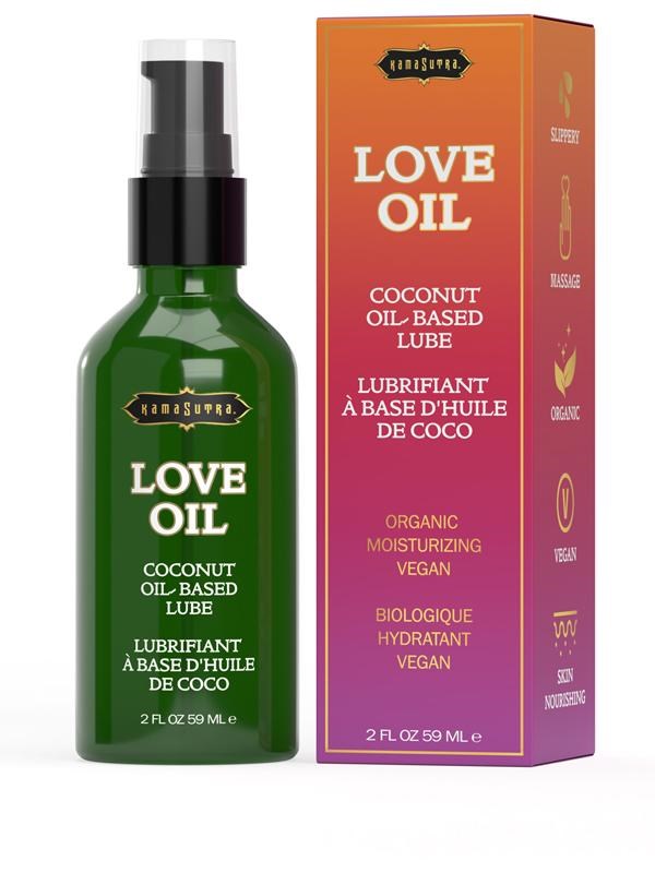 Kama Sutra LOVE OIL Coconut Oil Based Lube & Body Glide 59 ml - - Massage Oils and Lubricants