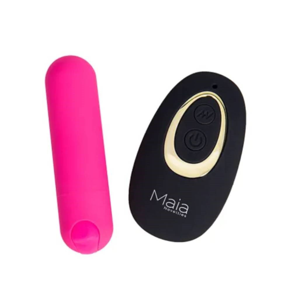 Maia DATE NIGHT Panty Vibrator With USB Rechargeable Bullet and Remote Pink - - Remote Control Vibrators