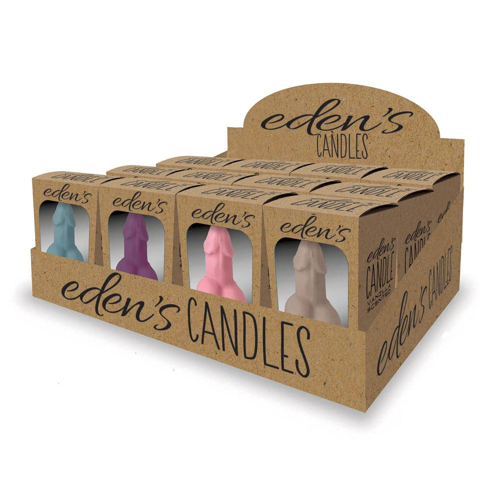 Little Genie Edens Coloured Vanilla Scented Candles Set of 12 - - Party Gifts and Novelties