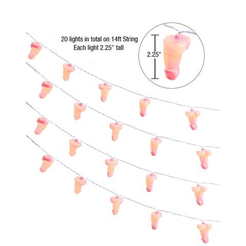 Little Genie Glitterati Novelty Penis Party String Light - - Party Gifts and Novelties