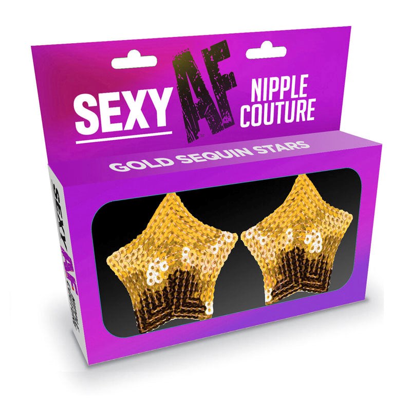 Little Genie Sexy AF Star Shape Nipple Couture Sequin Reusable Pasties - - Breast and Nipple Toys