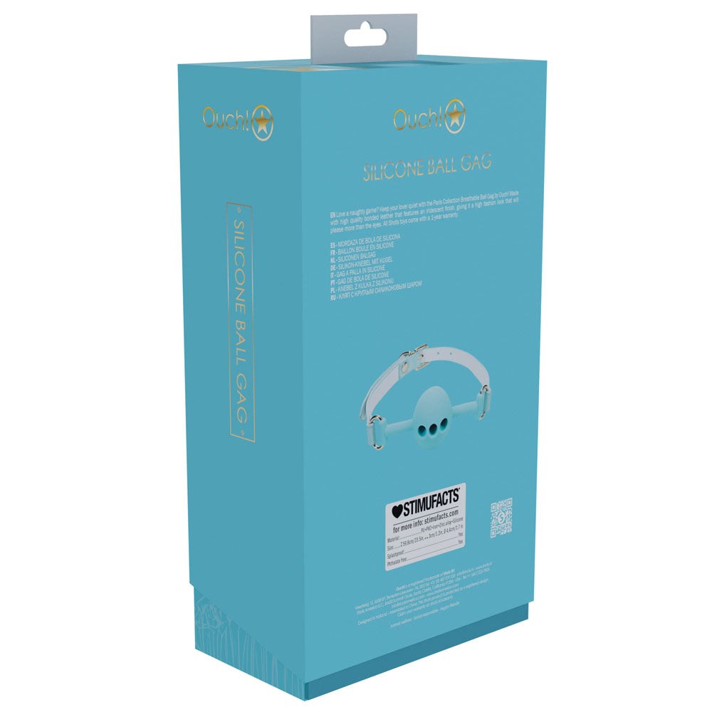 Shots Toys OUCH! Paris Collection Breathable Silicone Ball Gag Restraint - Bondage Gags and Bits