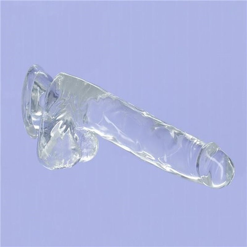 Addiction Crystal Realistic Dildo With Balls Clear - - Realistic Dildos