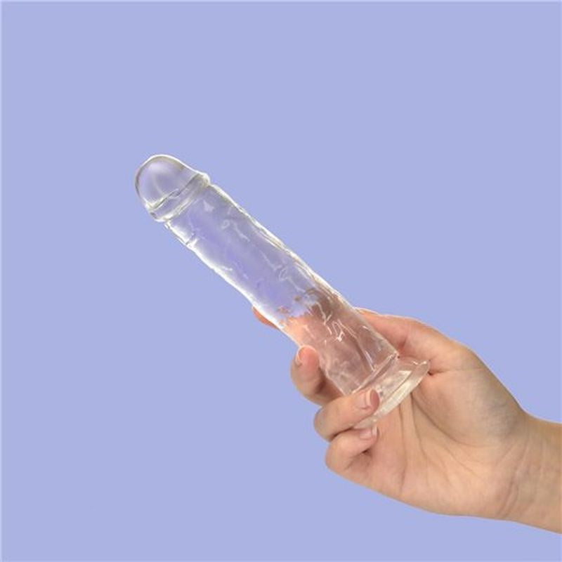 Addiction Crystal Realistic Dong Straight Clear - - Realistic Dildos
