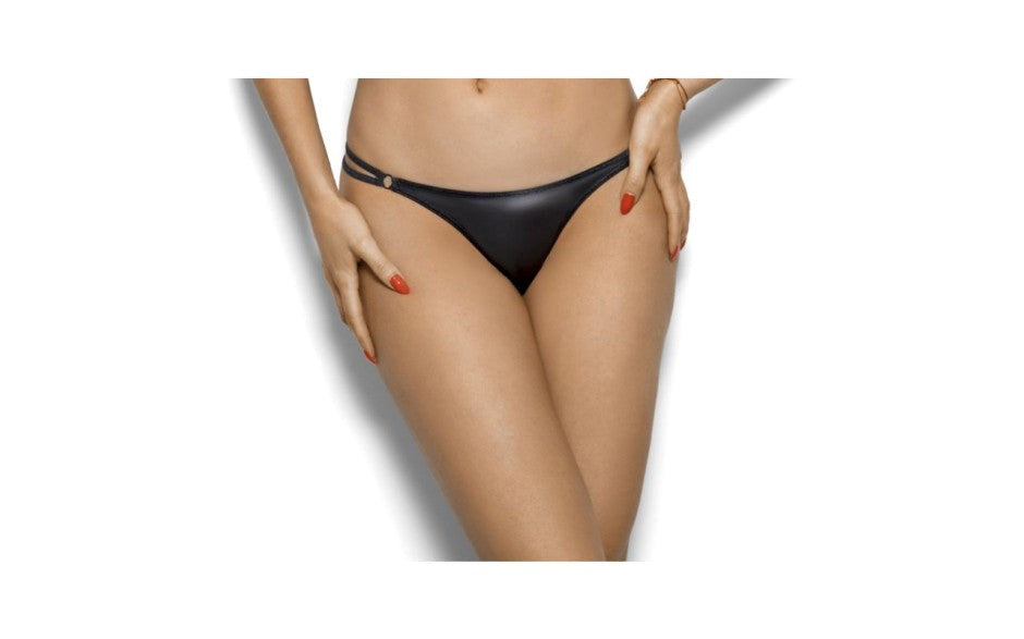 Axami Lingerie Stretch Wetlook G-String Panty Black - - G-Strings, Panties and Shorts