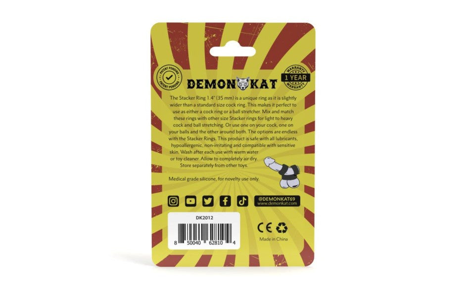 Demon Kat Stacker Stretchy Silicone Cock Ring - - Stretchy Cock Rings
