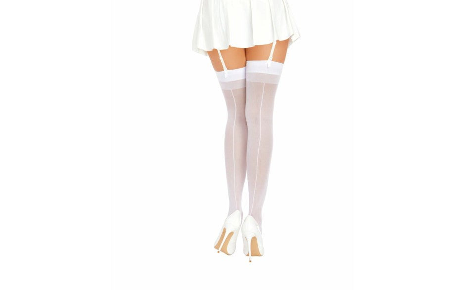 Dreamgirl Back Seam Womens Sheer Thigh High Stockings - - Hosiery