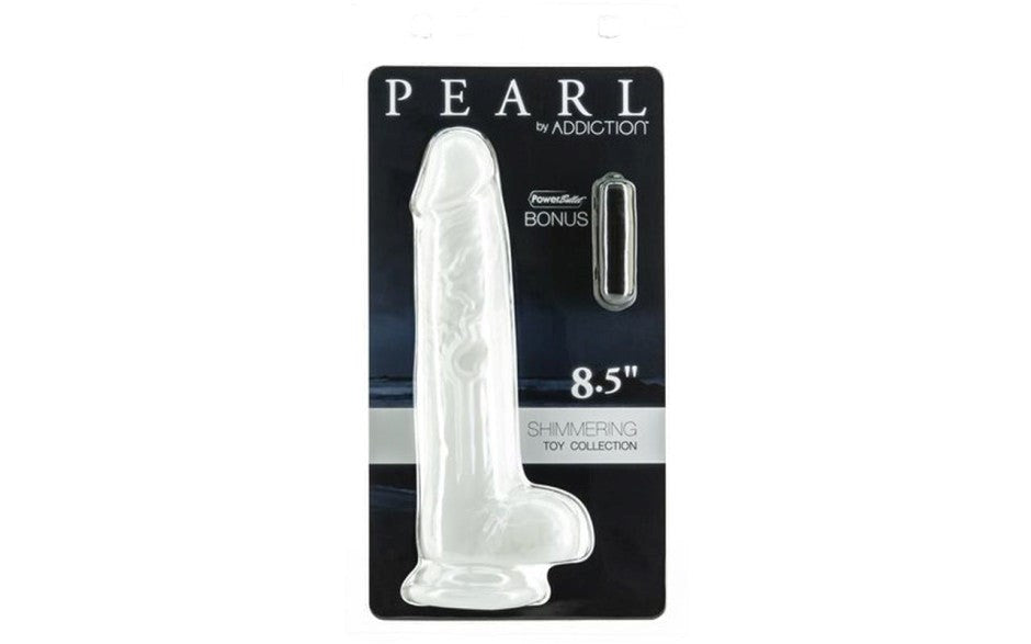 Addiction Pearl Suction Cup Realistic Dildo 8.5 Inch Pearl White - - Realistic Dildos