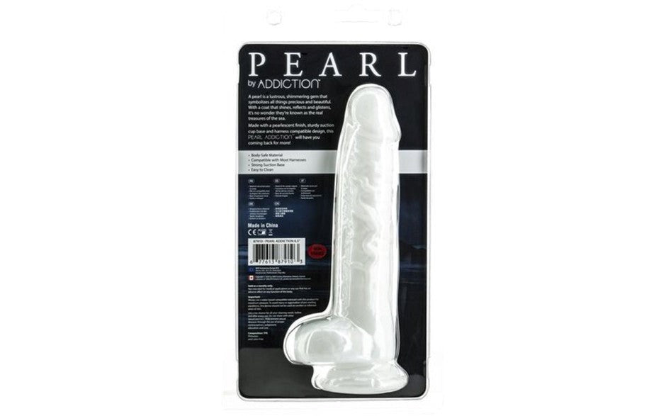 Addiction Pearl Suction Cup Realistic Dildo 8.5 Inch Pearl White - - Realistic Dildos