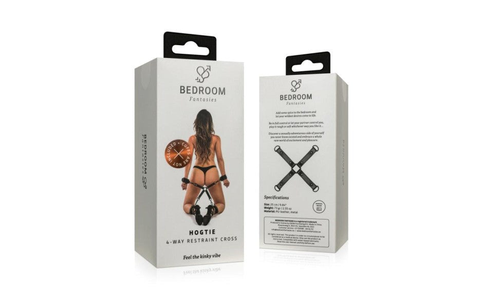 Bedroom Fantasies Bondage Hog Tie Black - - Cuffs And Restraints