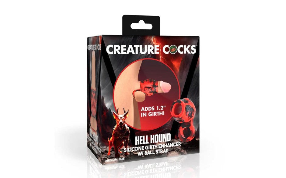 Creature Cocks Hell Hound Silicone Penis Sleeve and Ball Stretcher - - Penis Sleeves and Extenders