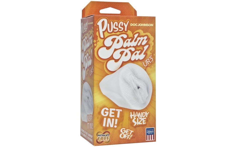 Doc Johnson Palm Pal Ultraskyn Pussy Stroker Frosted Clear - - Masturbators and Strokers