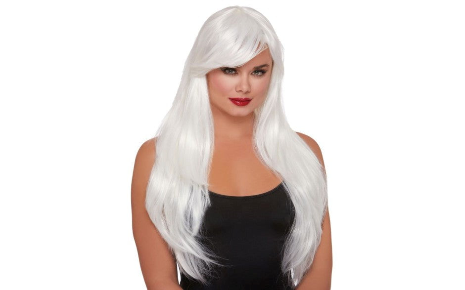 Dreamgirl Layered Long Womens Wig White - - Wigs and Gloves