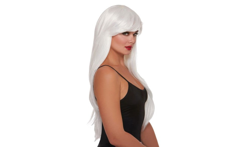 Dreamgirl Layered Long Womens Wig White - - Wigs and Gloves