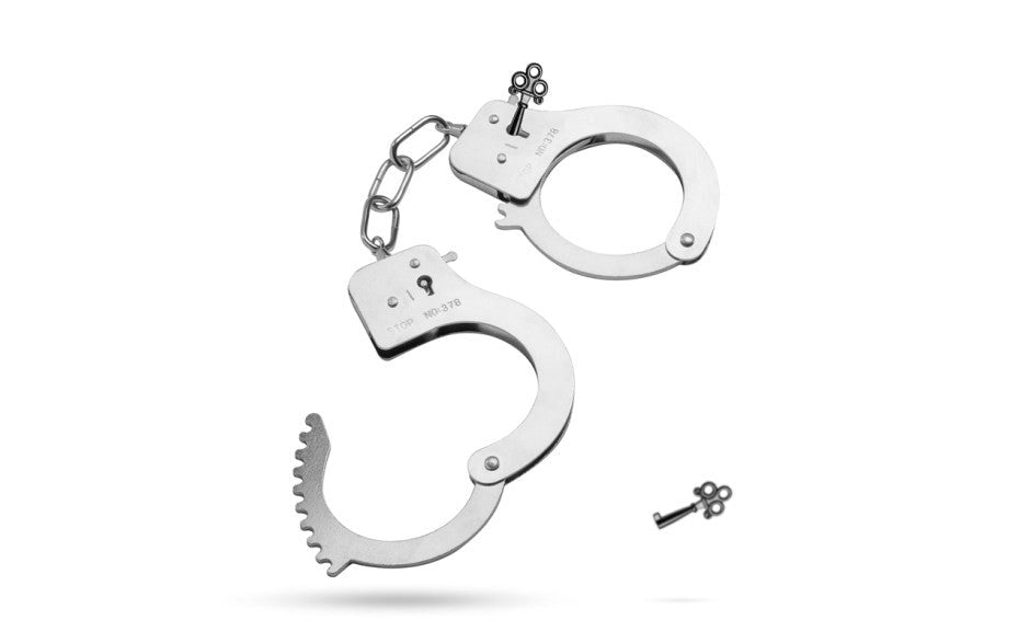 Fetish Collection Classic Metal Hand Cuffs Silver - - Cuffs And Restraints