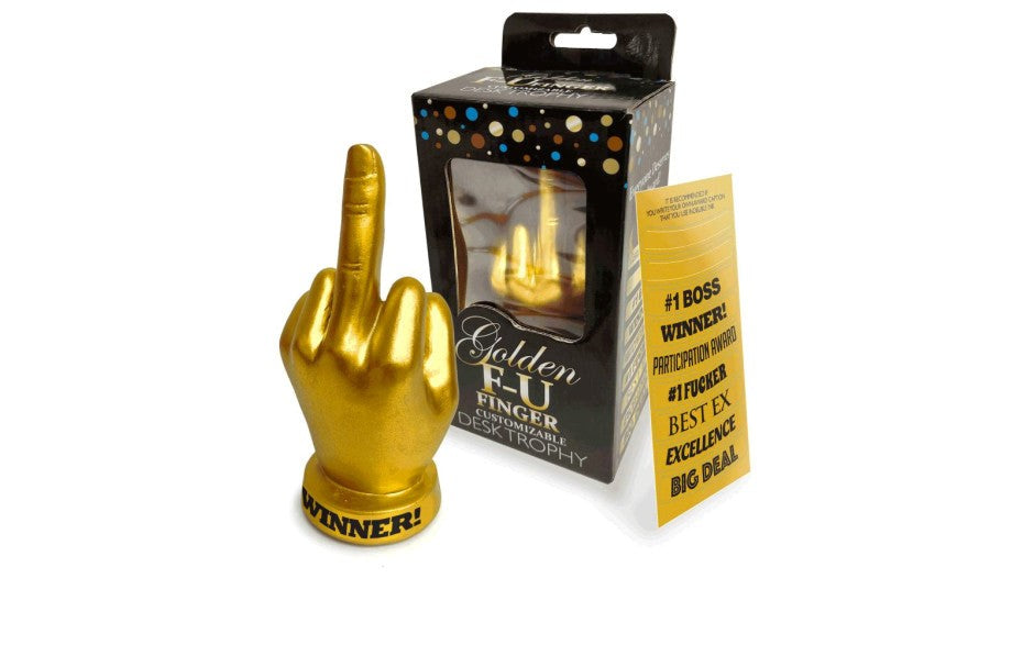 Genie Golden FU Finger Novelty Trophy - - Party Gifts and Novelties
