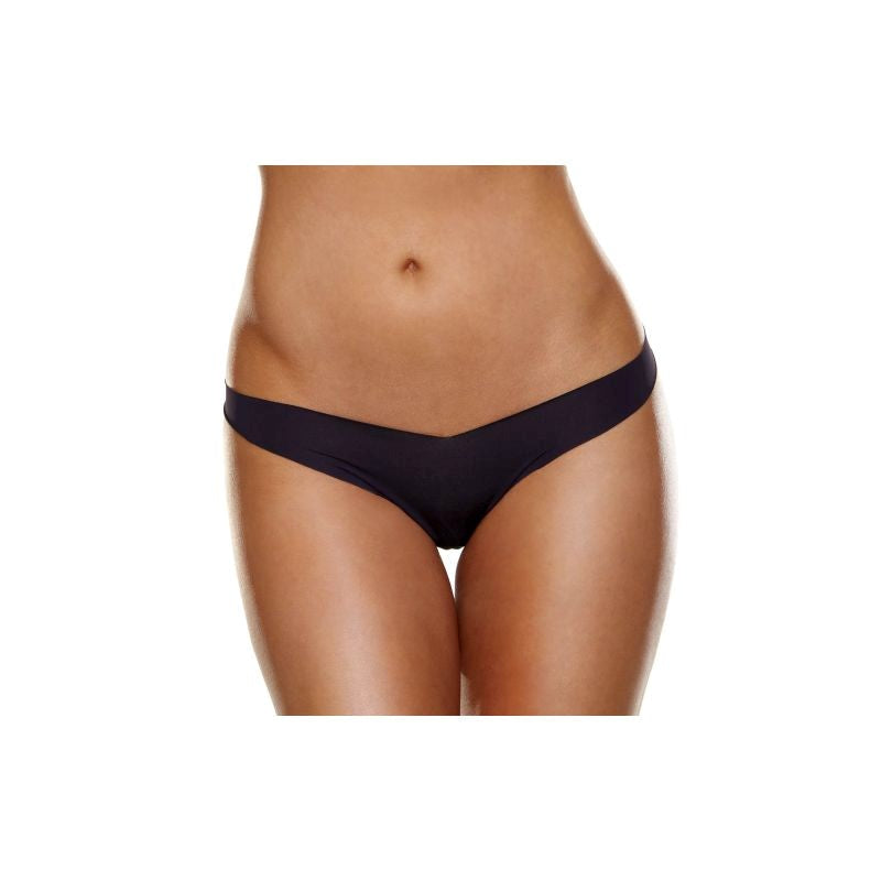Hollywood Curves Invisible Laser Cut Womens Thong Black - - G-Strings, Panties and Shorts
