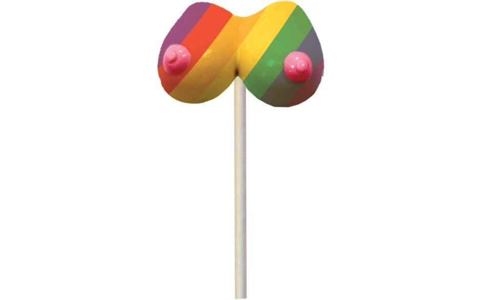 Hott Products Rainbow Boobie Shaped Candy Pop - - Party Gifts and Novelties