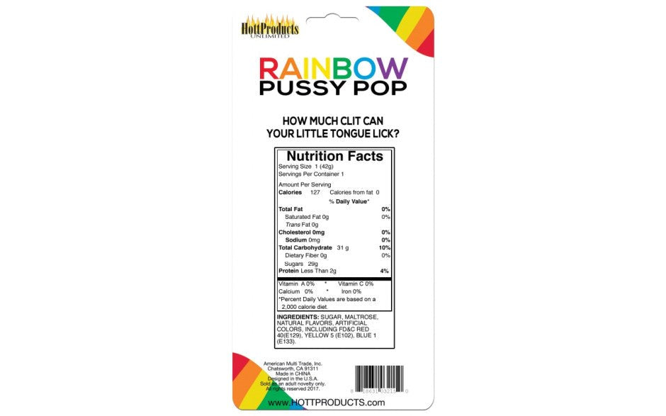 Hott Products Rainbow Pussy Shaped Lollipop - - Party Gifts and Novelties