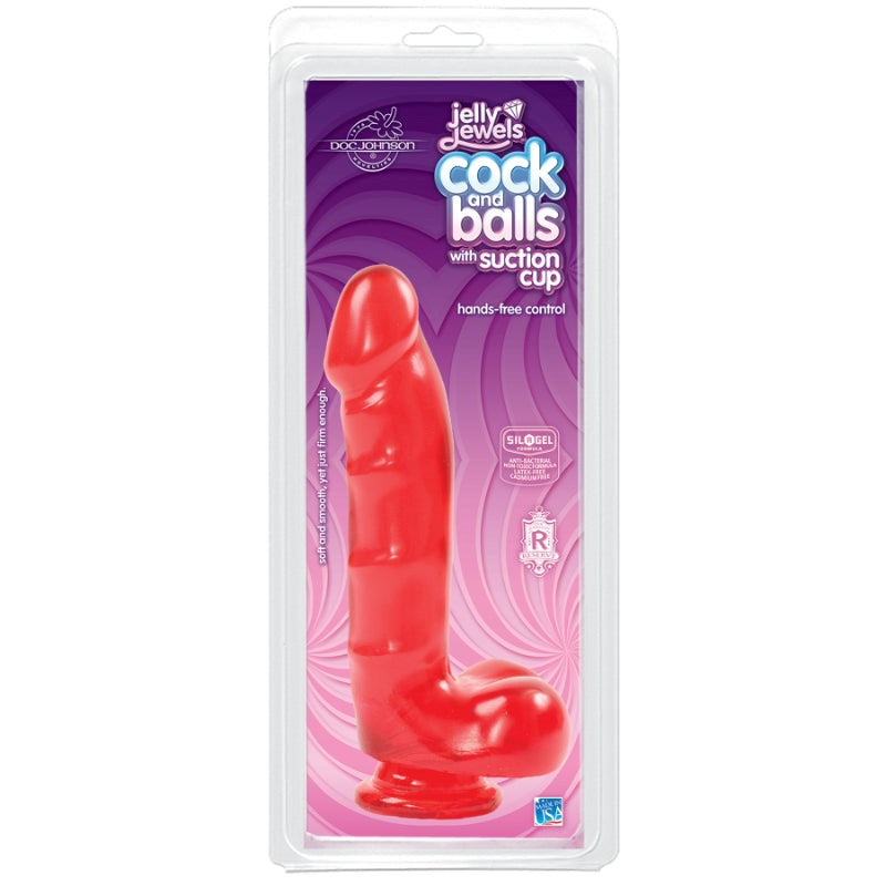 Jelly Jewels Realistic Cock And Balls With Suction Cup - - Realistic Dildos