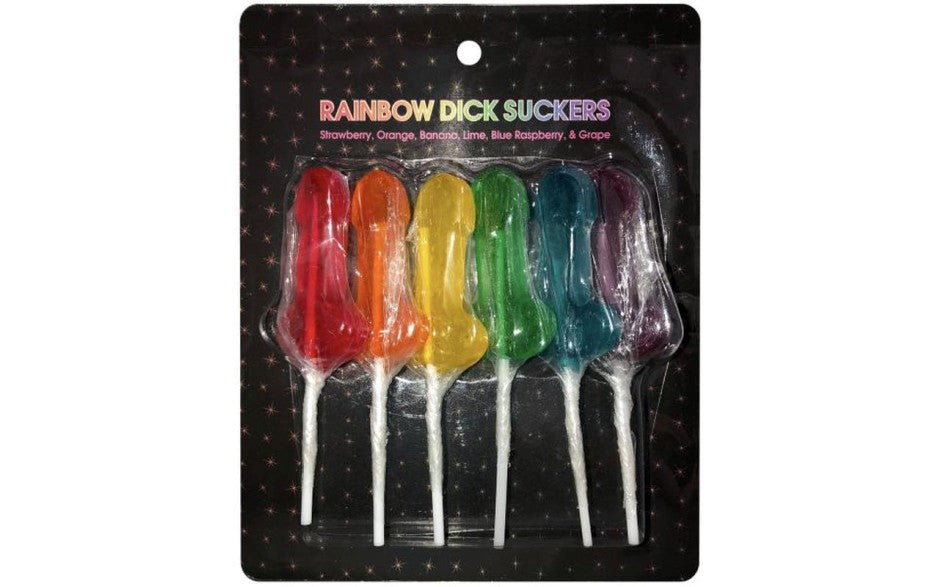 Kheper Edible Rainbow Dick Suckers 6 Piece - - Party Gifts and Novelties