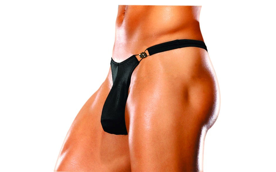 Male Power Bong Clip Ultra Comfortable Mens Thong Black - - Mens Briefs And Boxers